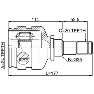 ШРУС внутрен правый 24X35X20 TOYOTA COROLLA VERSO R10 2004-2009 0111-ZNRRH фото 2