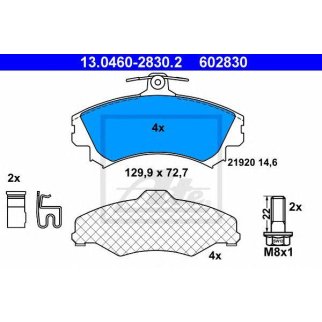 Колодки тормозные дисковые передн, MITSUBISHI: CARISMA 1.6/1.8/1.8 16V/1.8 16V GDI/1.9 TD 95-06, CARISMA седан 1.6/1.8/1.8 16V GDI/1.9 TD 96-06, SPACE STAR 1.3 16V/1.6/1.6 16V фото