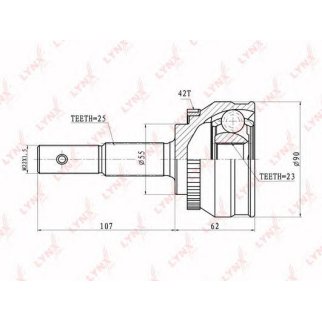 ШРУС наружный передний LYNXauto CO-5738A фото
