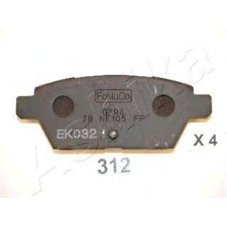 Колодки тормозные задние дисковые к-кт ashika 51-03-312 фото