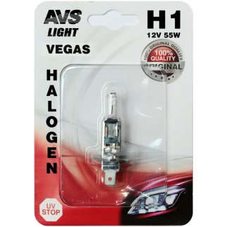 Галогенная лампа AVS Vegas в блистере H1.12V.55W.1шт., шт фото