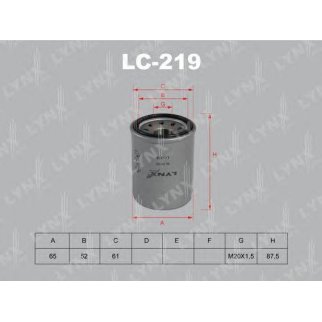 Фильтр масляный LYNXauto LC-219 фото