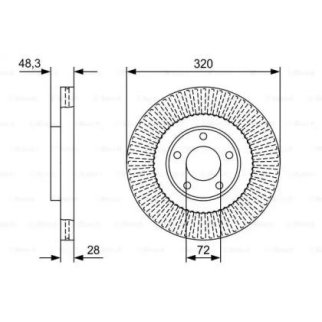 Диск тормозной передний вентилируемый BOSCH 0 986 479 W04 фото