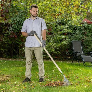 Грабли веерные 18 зубьев, с черенком, оцинкованные, круглый зуб// СИБРТЕХ Россия фото 6