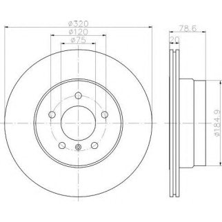 Диск тормозной задний Hella 8DD 355 114-001 фото