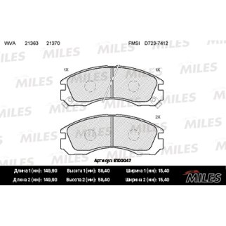 Колодки тормозные передние к-кт MILES E100047 фото