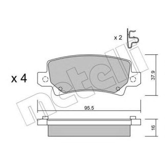 Колодки тормозные задние дисковые к-кт metelli 22-0447-0 фото