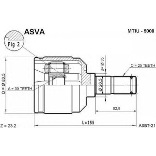 ШРУС внутренний ASVA MTIU-5008 фото