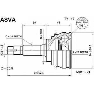 ШРУС НАРУЖНЫЙ 27x56x26 фото