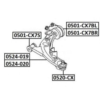 Сайлентблок ASVA 0501-CX7BL фото