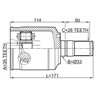 ШРУС ВНУТРЕННИЙ ЛЕВЫЙ35X33X28 (FEBEST) фото 2