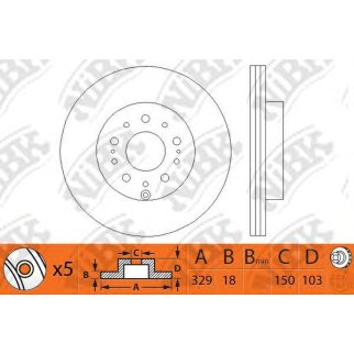 Диск тормозной задний NiBK RN1215 фото