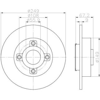 Диск тормозной задний MINTEX MDC1860 фото
