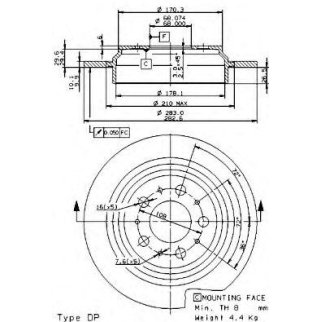 Диск тормозной brembo 08.9462.11 фото