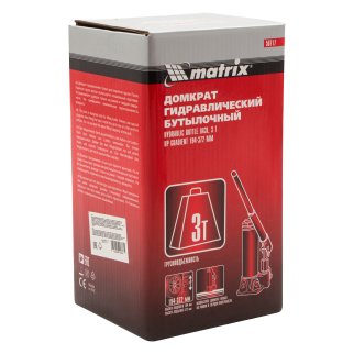 Домкрат бутылочный 3т гидравлический 194–372мм MATRIX фото 12