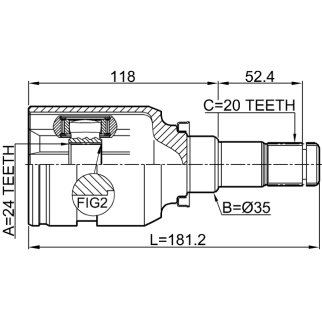 Шрус внутренний левый 24x35x20 фото 2