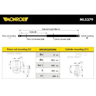 Газовый упор багажника (со спойлером) фото