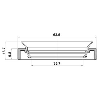 Сальник коробки скоростей 35.7x62.5x9.8x16.7 фото 2