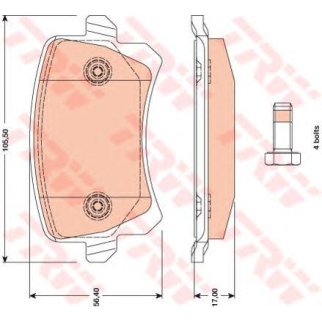 Колодки тормозные задние дисковые к-кт TRW GDB1763 фото