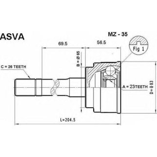 ШРУС наружный ASVA MZ-3-5 фото