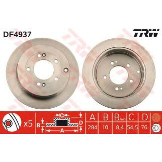 Диск тормозной задний TRW DF4937 фото