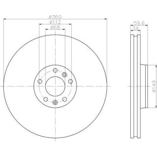 Диск тормозной передний вентилируемый MINTEX MDC2069 фото