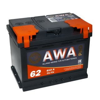 Аккумуляторная батарея AWA PRO 6СТ 62 VLR обр. 242х175х190 Россия фото