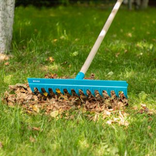 Грабли пластиковые, 430мм, 13 прямых зубьев, усиленные, без черенка, LUXE Palisad фото 1