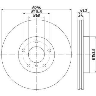 Диск торм. для а/м Nissan Teana J31 (03-)/Teana J32 (08-)/Infiniti G (02-) перед. d=296 (DF 073159) фото 3