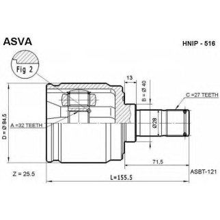 ШРУС внутренний ASVA HNIP-516 фото