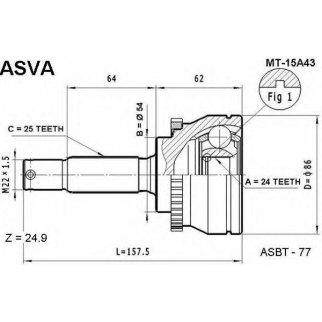 ШРУС НАРУЖНЫЙ 24x54x25 фото