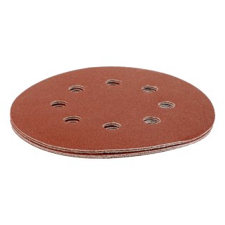 Круг абразивный на ворс. подложке под &quot;липучку&quot; перфорированный P150 125мм 5шт MATRIX фото