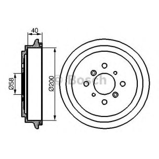 Барабан тормозной SUZUKI Baleno (95-02) задний (1шт.) BOSCH фото