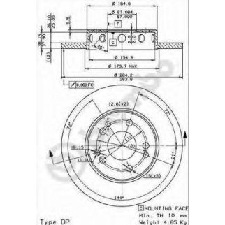 Диск тормозной brembo 08.4750.34 фото