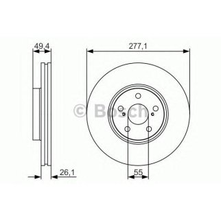 Диск тормозной передний вентилируемый BOSCH 0 986 479 S09 фото