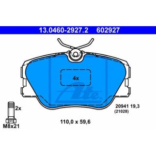 Колодки тормозные передние к-кт ATE 13.0460-2927.2 фото
