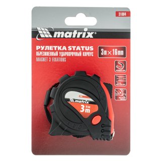 Рулетка 3м 16мм Status magnet 3 fixations зацеп с магн. MATRIX фото 8 Рулетка 3м 16мм Status magnet 3 fixations зацеп с магн. MATRIX фото 8