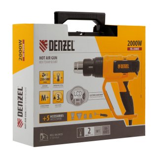 DENZEL 28007 Фен технический HG-2000E, 2000 Вт, 2 режима, LCD дисплей фото 11