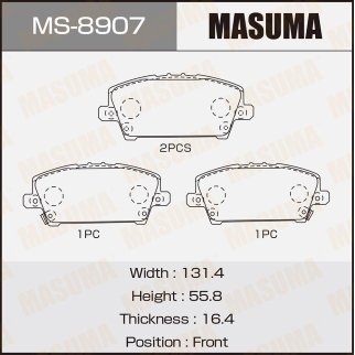 Колодки тормозные передние к-кт Masuma MS-8907 фото