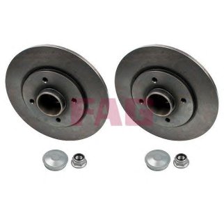 Диск тормозной со встроенной ступицей задн 2шт к-кт RENAULT: CLIO II/THALIA 1.0-2.0/1.5-1.9D 98-06 фото