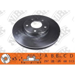 Диск тормозной передний вентилируемый NiBK RN1516 фото