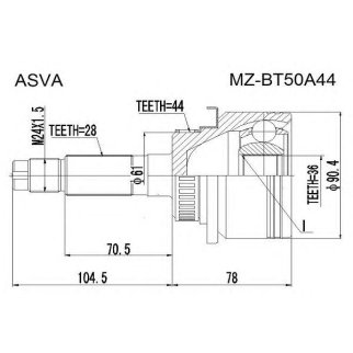 ШРУС наружный ASVA MZBT-50A44 фото