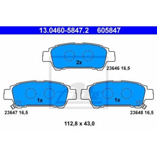 Колодки тормозные дисковые задн, TOYOTA: AVENSIS VERSO 2.0 D-4D/2.0 VVT-i/2.4 VVTi GLS 01-09, PREVIA 2.0/2.0 D-4D/2.4 00-06 фото