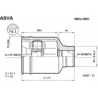 ШРУС внутренний ASVA MEIU-5001 фото