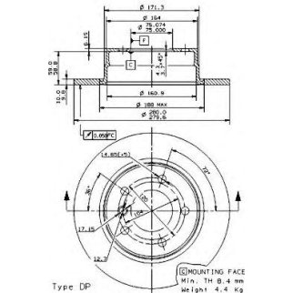 Диск тормозной brembo 08.9787.11 фото