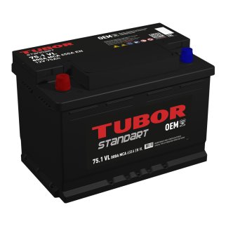 Аккумуляторная батарея TUBOR STANDART 6СТ 75 прям.278х175х190 650A фото