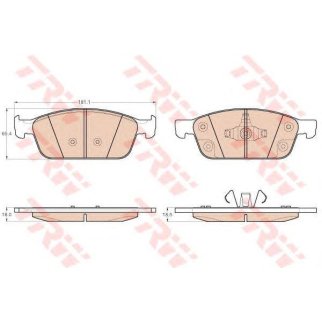 Колодки тормозные передние к-кт TRW GDB2009 фото