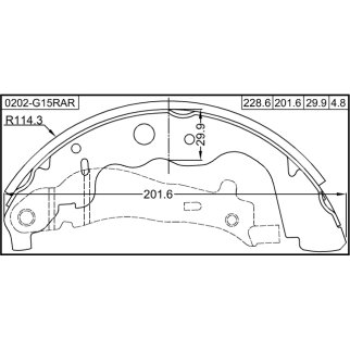 Колодки барабанные к-кт FEBEST 0202-G15RAR фото 2