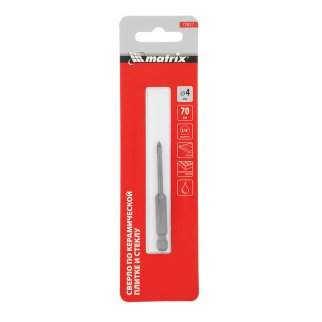 Сверло по керамической плитке и стеклу, 4 мм, 6-гр хвостовик MATRIX фото 5