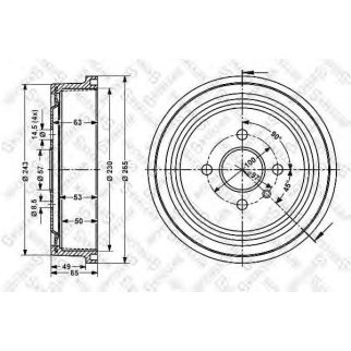 Барабан тормозной Opel Astra 1.4-1.7D 98> T2500001> фото